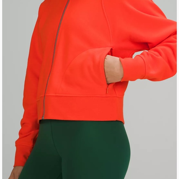 🎁LULULEMON COTTON FRENCH TERRY ZIP HOODIE/JACKET-AUTUMN RED-10/12 - Picture 10 of 16
